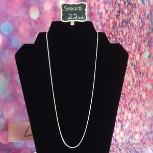 STAMPED 925 Silver Snake Style Chain-1mm x 22 Inch